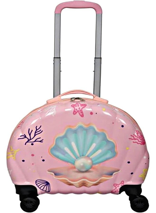 Swarn Products منتجات سوارن، حقيبة سفر بعجلات مزينة بطبعة لؤلؤ لطيفة للأطفال بسعة جيدة (لون وردي، قطعة واحدة) - Image 1